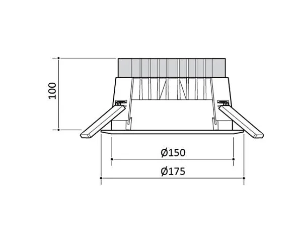 Inverso II 150 outdoor downlight, 9W, 1000lm, 4000K, Ra80, DALI, Hvid, IP44 nedefra, Øxh 175x100mm, Hulmål 150mm