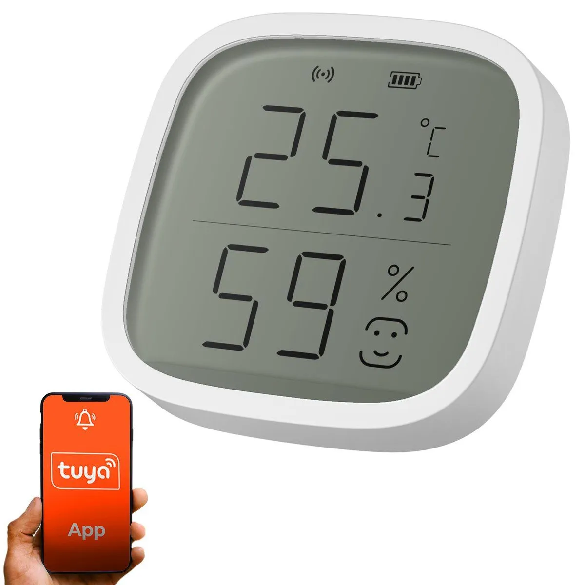 Extralink Smart Life Temperature and Humidity Sensor | Czujnik temperatury i wilgotnosci | Smart Home (EX.34873), Innendørs, Temperatur- og fuktighetssensor, Innebygget, Trådløs