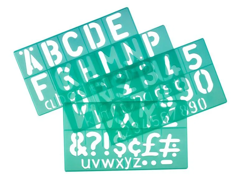 Linex 100411050, Letter, number & symbol stencil, Voksne & barn, Grønn, Polypropylen, 5 cm, 4 stykker