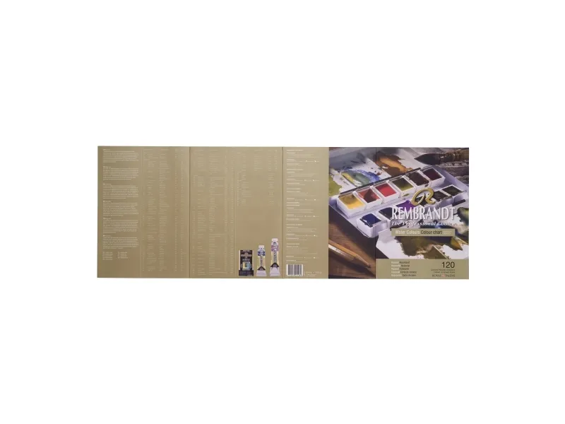 Rembrandt akvarell fargekart, 120 farger