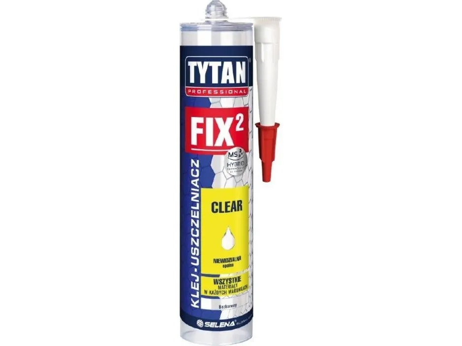 Tytan KLEJ MONTAZOWY FIX2 CLEAR 290 ml fargeløs