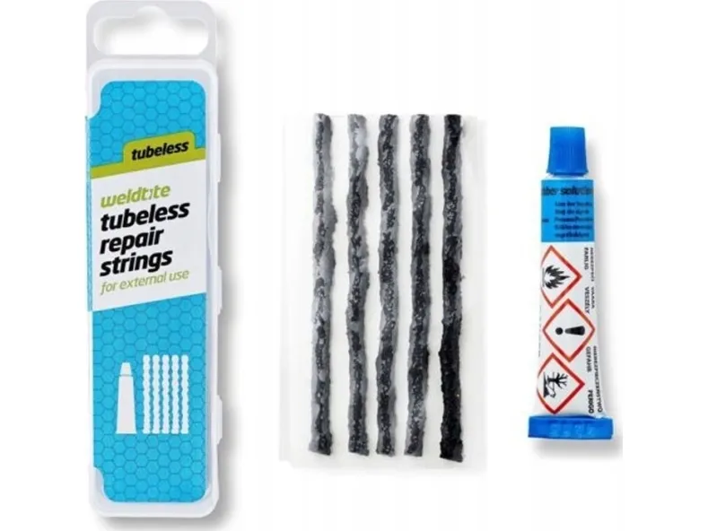 WELDTITE reparasjonssett for tubeless dekk (5 innlegg + lim) (NY)