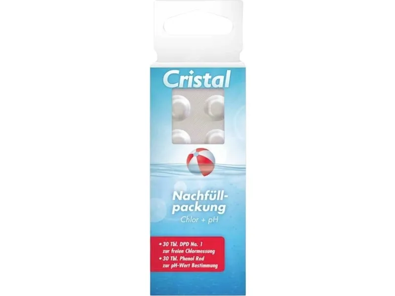 Cristal 287101 etterfyllingspakke klor/pH vanntest 60 stk