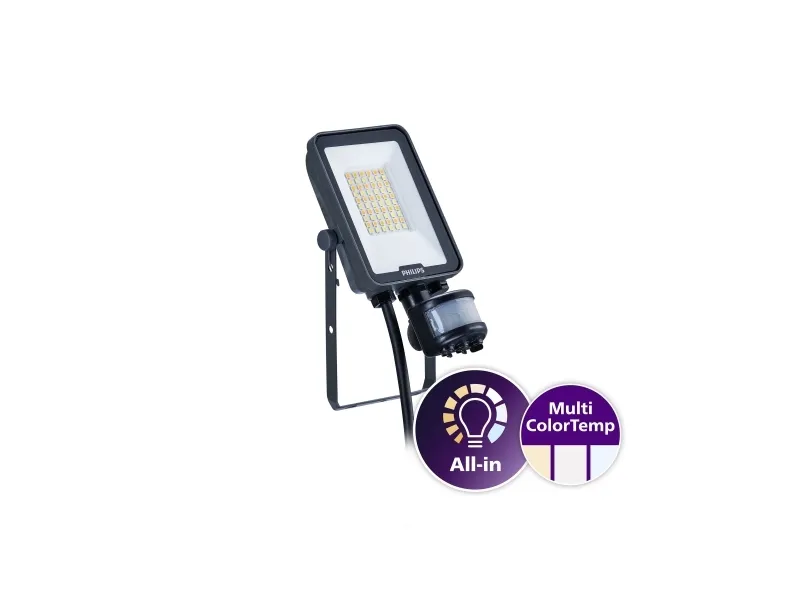 Philips Ledinaire Projektør Lille med sensor All-in BVP167 2400lm/830-840-865 20W IP65 Symmetrisk