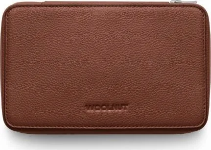 Woolnut lærteknikorganizer reiseveske cognac