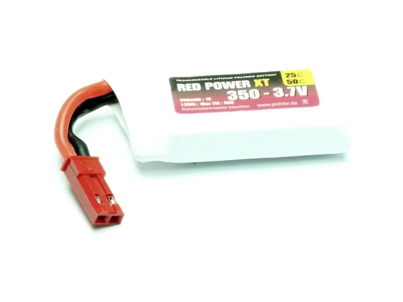 Red Power Modellbygg-batteripakke (LiPo) 3,7 V 350 mAh 1-cellet 25 C Softcase JST, BEC