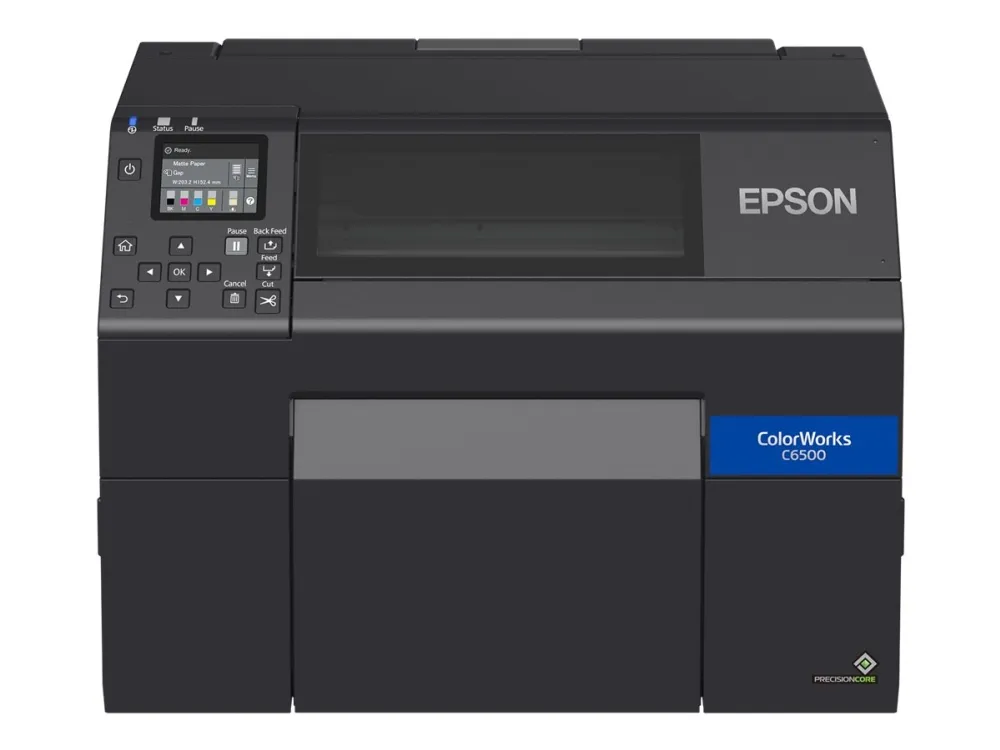 Epson ColorWorks CW-C6500Ae - Etikettskriver - farge - ink-jet - Rull (21,59 cm) - 1200 x 1200 dpi - inntil 85 mm/sek (mono) / inntil 85 mm/sek (farge) - USB 2.0, LAN, USB 2.0 vert - kutter