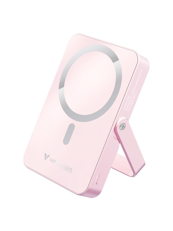 Verbatim Charge 'n' Go wireless power bank - magnetic with stand - Li-pol - 24 pin USB-C - 20 Watt Nødlader - 10000 mAh