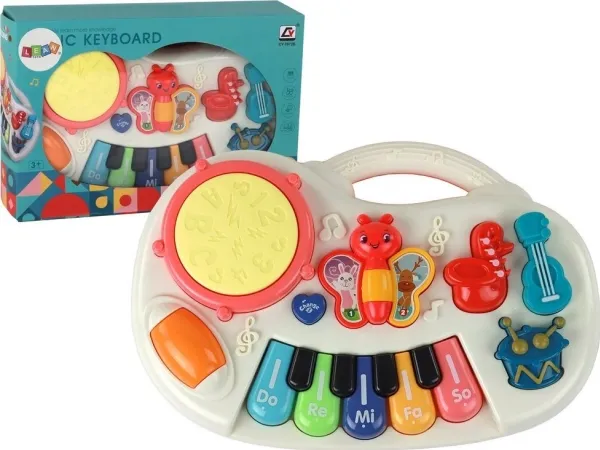 LeanToys pianoleketøy pedagogiske tangenter instrument sommerfugler musikkpanel