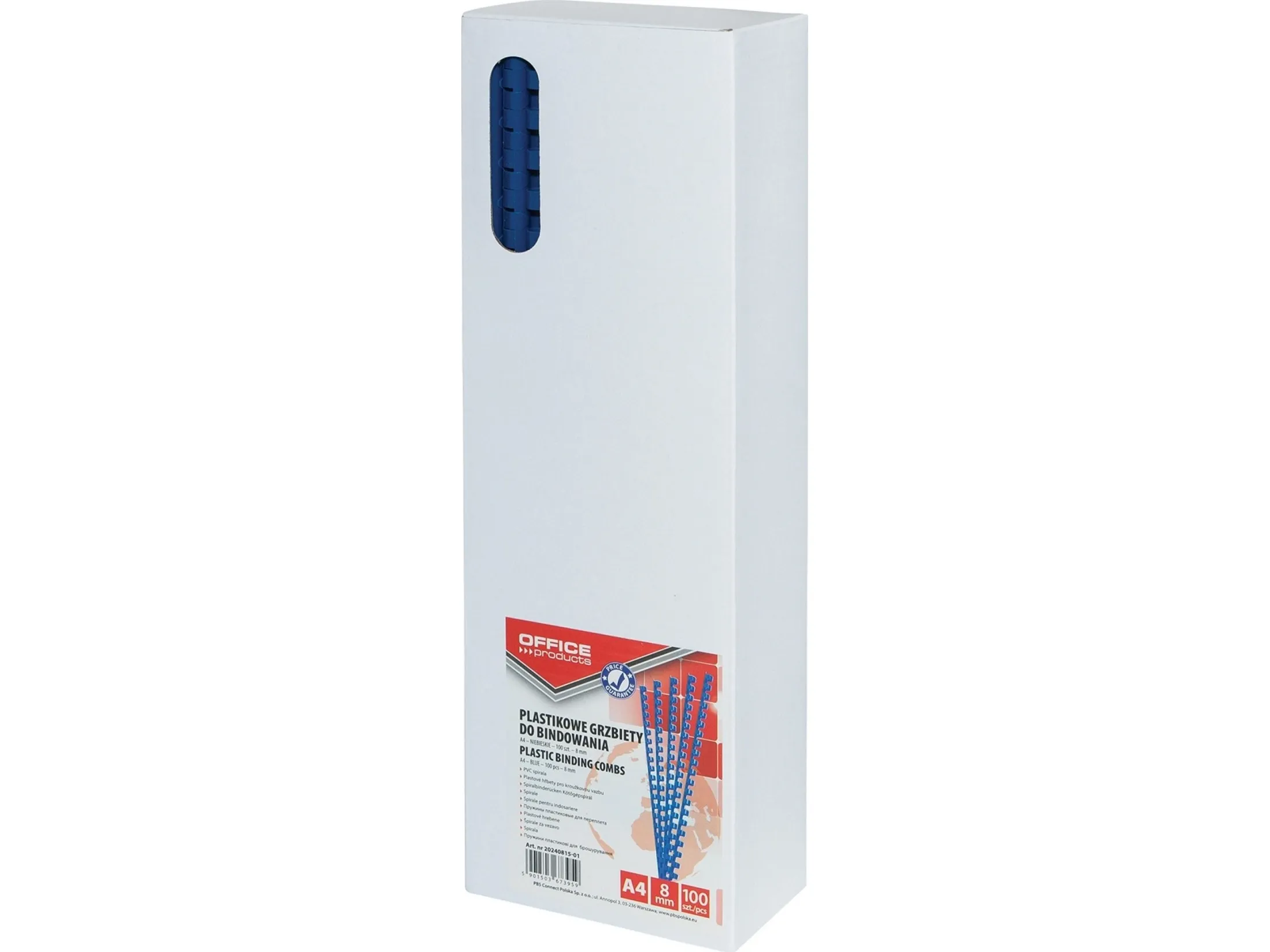 Office Products innbindingsrygger A4, 8 mm (45 kort), 100 stk, blå 20240815-01