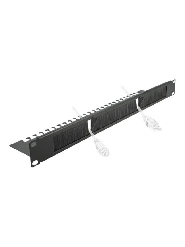 DeLOCK Cable Management Brush Strip with Cable Support Plate