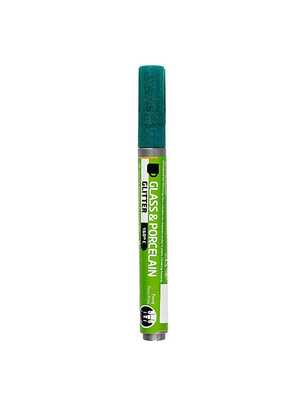 Creativ Company Glass and Porcelain Pen Glitter Semi-Opaque - Dark Green