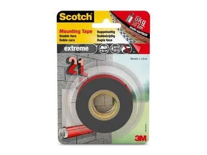 3M 40021915, Monterings tape, Grå, 1,5 m, Inne & Ute, Metall, Plast, Tre, -35 °C
