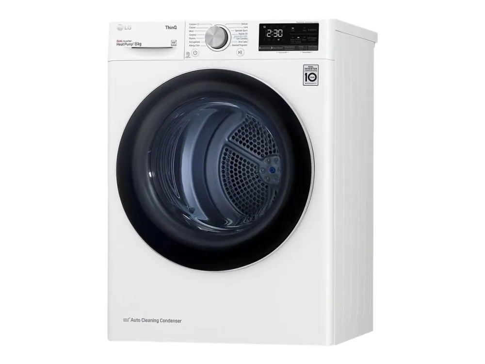 LG RH80V3AV6N - Tørker - Wi-Fi - bredde: 60 cm - dybde: 69 cm - høyde: 85 cm - frontileggelse - hvit