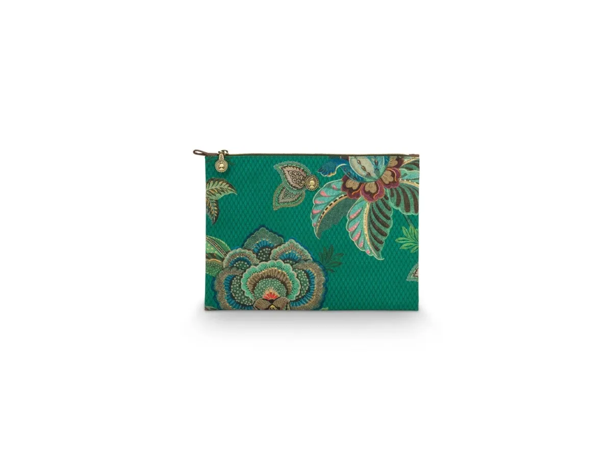 PIP Studio Charly Cosmetic Flat Pouch Large Cece Fiore Green 30x22x1cm