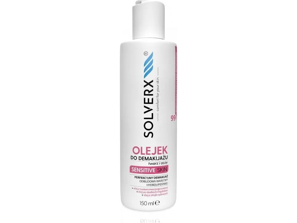 SOLVERX_ Sensitive Skin ansikts- og øyesminkefjernerolje for kvinner 150ml