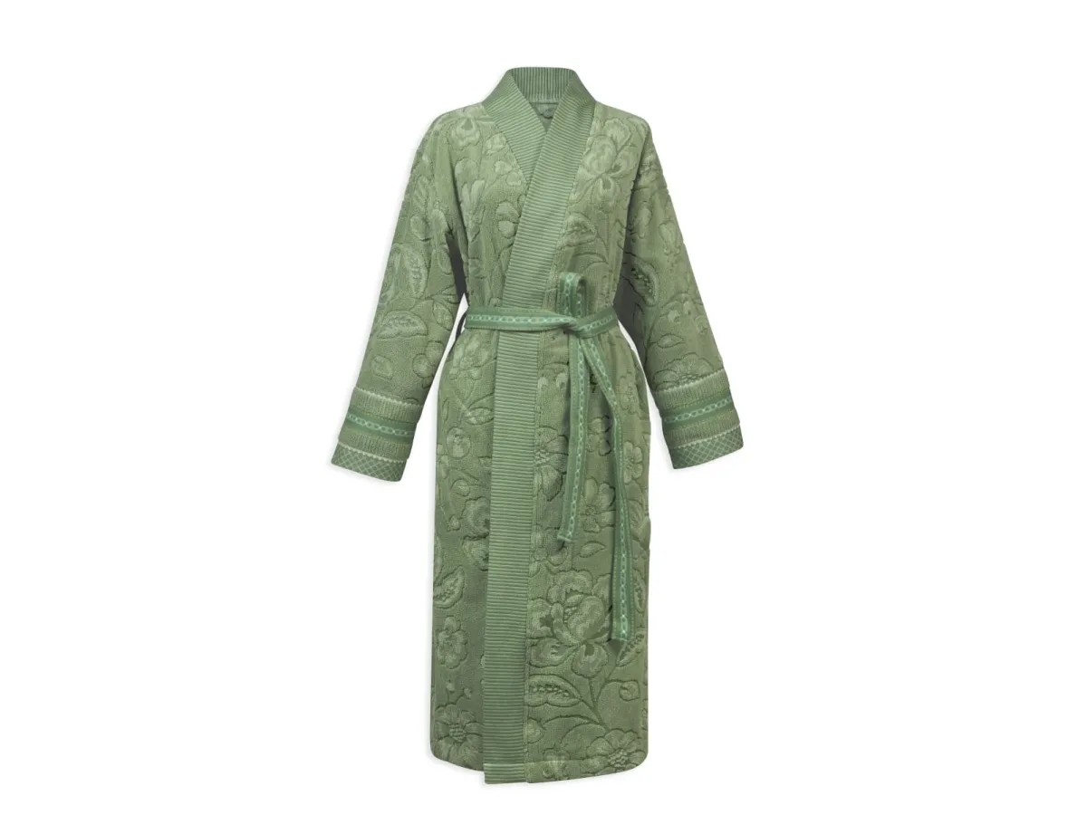 PIP Studio PIP Jasmin Jacquard Bathrobe Green XXL