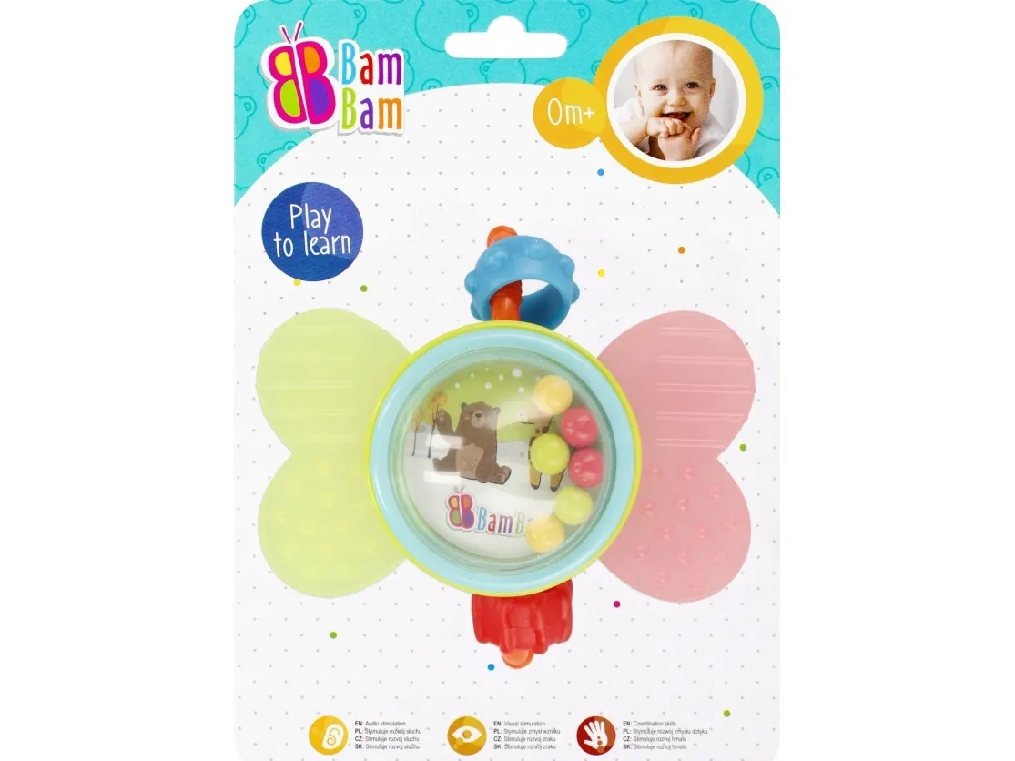 BamBam BAM BAM BAMMERFLY RATTLE 15X20X8 B/C 24/96