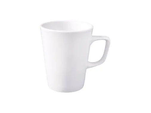 Krus Latte med Hank Superwhite 34cl Ø8.6xH11 cm Porcelæn Hvid,12 stk/krt
