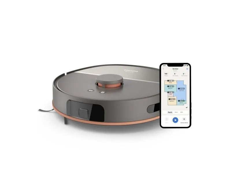Philips HomeRun 5000 Series robotstøvs. m/mopp, Støv pose, Akrylonitril-butadien-styren (ABS), 0,26 l, Lade, 66 dB, 3 l