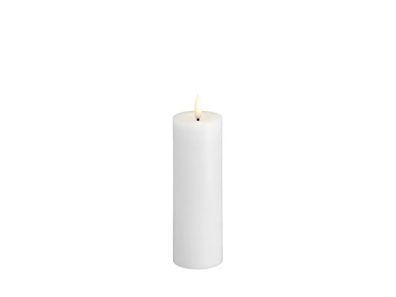Moods & More LED-blokklys i hvitt med smelte­effekt – Ø 4,9 cm x H 15 cm
