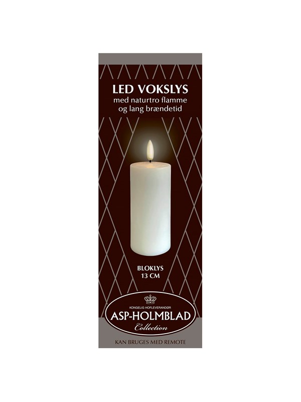 Asp-Holmblad LED-voks kubbeklys