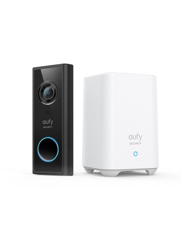 Eufy Video Dørklokke 2K (Batteridrevet) + Homebase 2