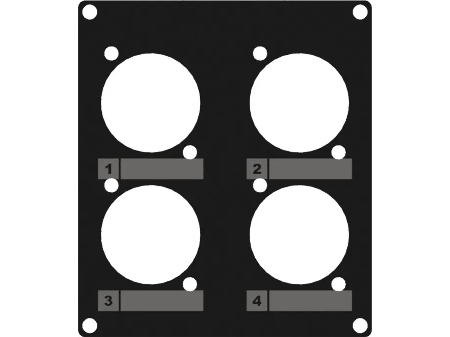 Caymon CAYMON CASY203/B CASY 2 space cover plate - 4x D-size holes Black version