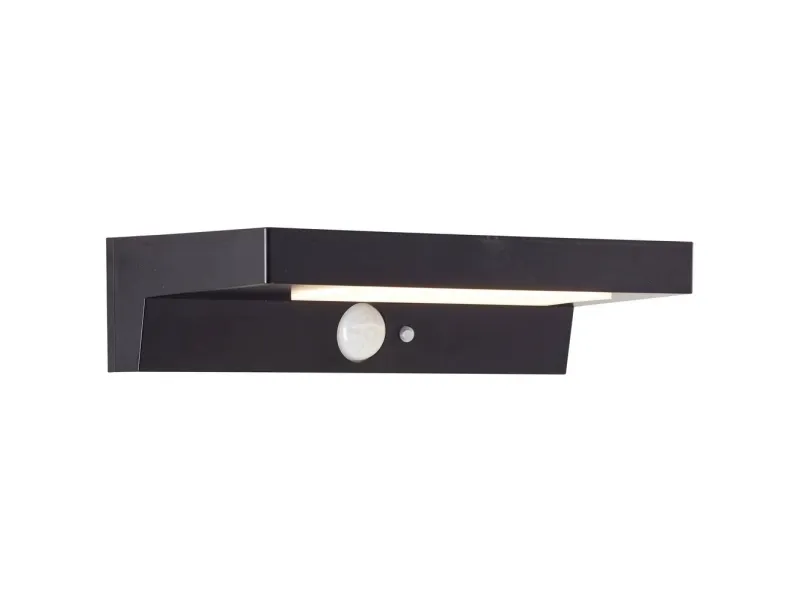 Brilliant Barker G40415/06 solcelle utendørs vegglampe med bevegelsessensor LED (RGB) 3 W svart