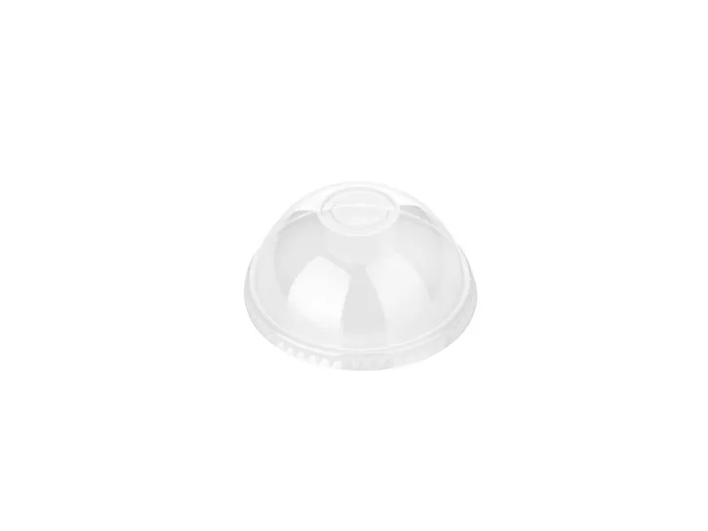 Låg t/plastglas udvendig diameter: 98 mm, PET transparent, Dome with hole pose a 50 stk, kasse a 40