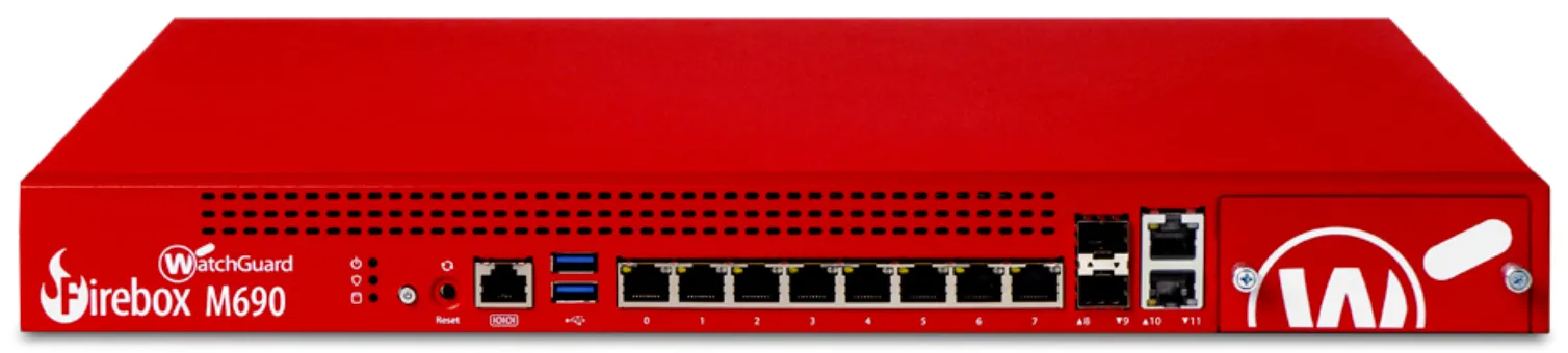 WatchGuard Firebox M690, 4,6 Gbit/sek, 29,7 Gbit/sek, 3200 Mbit/sek, 10 Gbit/sek, 5800 Mbit/sek, 6,2 Gbit/sek.