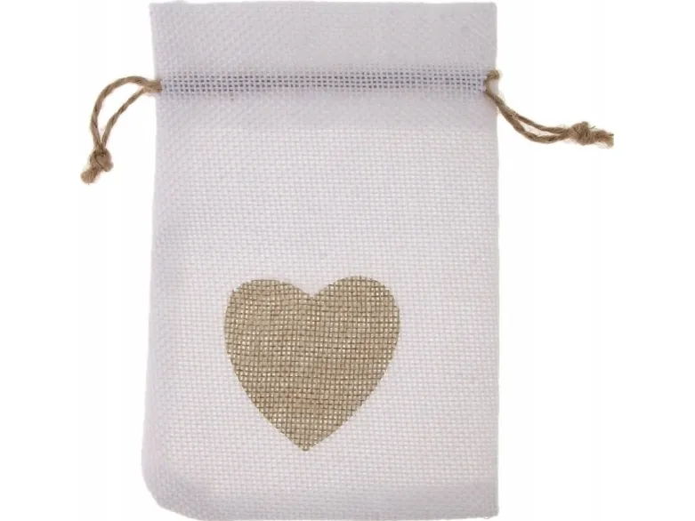 MFP papirl lommer i jute, hvite 7x10 cm, 6 stk