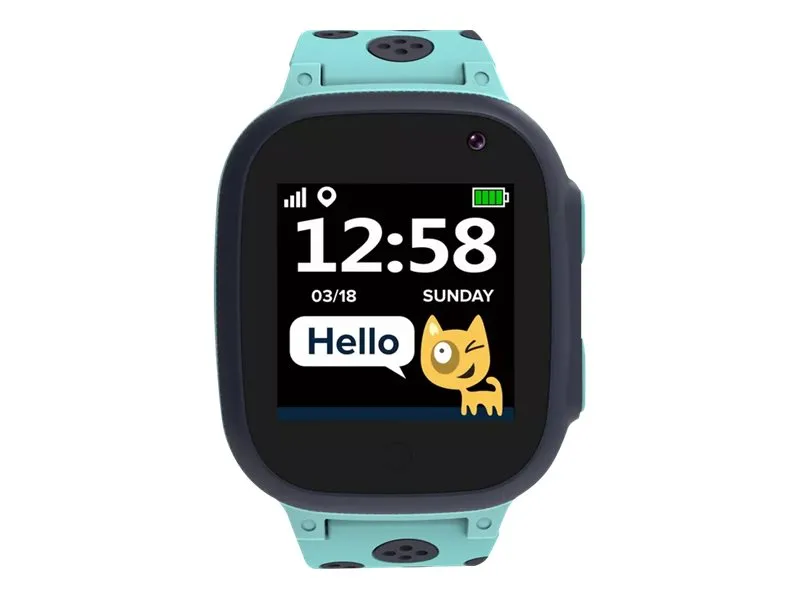 Canyon Kids Sandy KW-34 - Smartklokke med rem - silikon - skjerm 1,44 - 32 MB - Bluetooth - 0,08 Megapixel kamera - 42 g - blå/grå