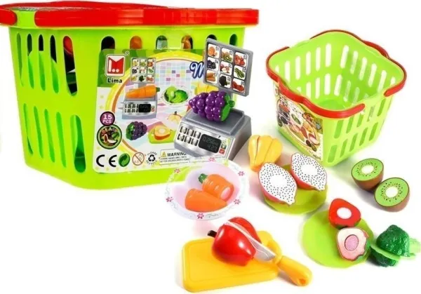LeanToys grønnsakskurv til kutting + vekt butikk