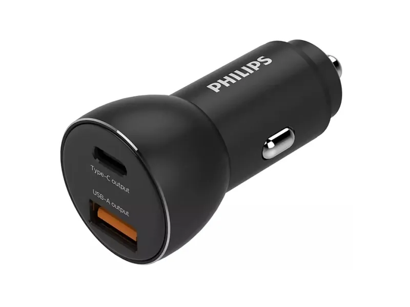 Philips USB fast-charge lader til cigarstik USB-A+C 36W