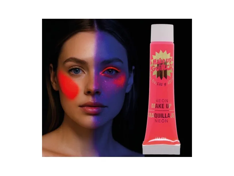 Neon rød UV-sminke, 10 ml