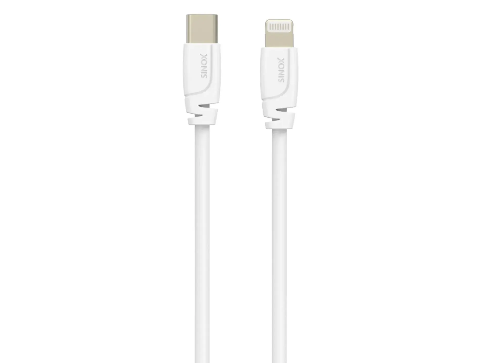 Sinox SXI04652, 2 m, Lightning, USB C, Hankjønn, Hankjønn, Hvit