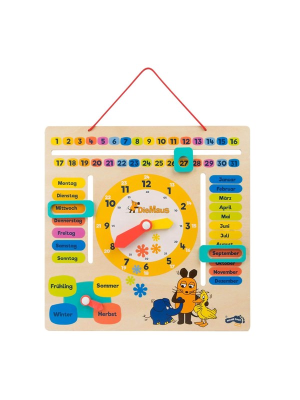 Small Foot - Wooden Learning Board Watch Clock Mouse - German language