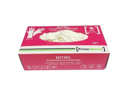 Engangshandske Prime Source LET str. S uden Pudder Nitril AQL 1.5 hvid - (200 stk.)