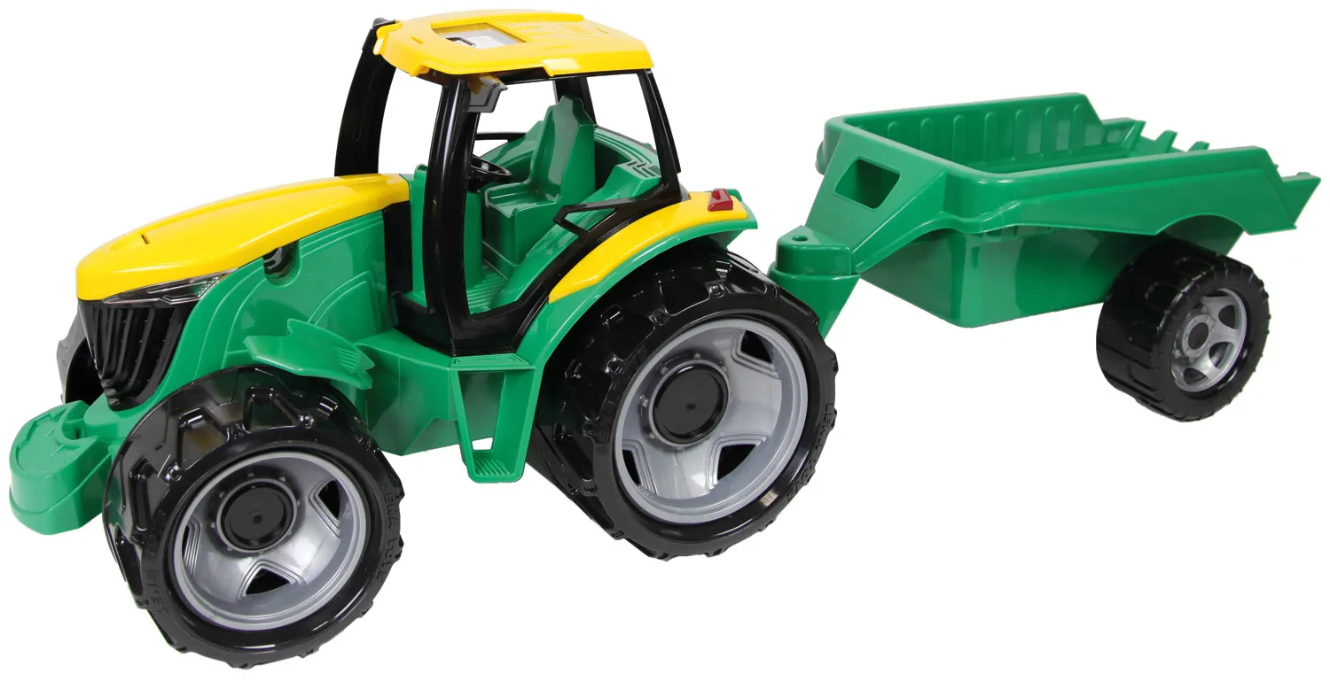 Lena GIGA TRUCKS Tractor with trailer, Traktor, 3 år, Sort, Grønn, Grå, Gult