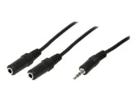 LogiLink - Lydsplitter - mini-phone stereo 3.5 mm hunn til mini-phone stereo 3.5 mm hann - 20 cm - svart