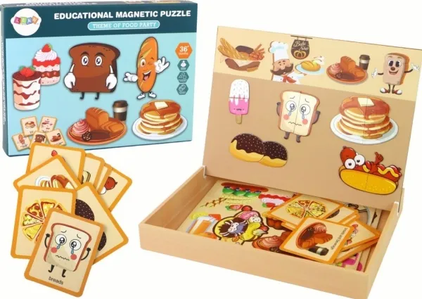 LeanToys magnetisk puslesett motiv: mat