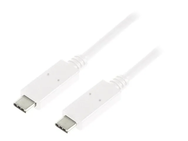 LogiLink - USB-kabel - USB-C (hann) til USB-C (hann) - USB 3.1 Gen 2 - 3 A - 1 m - hvit