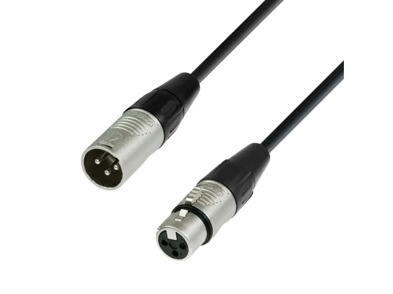 adam hall K4 DMF 1000, XLR (3-pin), Hankjønn, XLR (3-pin), Hunkjønn, 10 m, Sort, Sølv