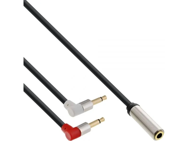 InLine 99251, 2 x 3.5mm, Hankjønn, 3.5mm, Hunkjønn, 0,15 m, Svart