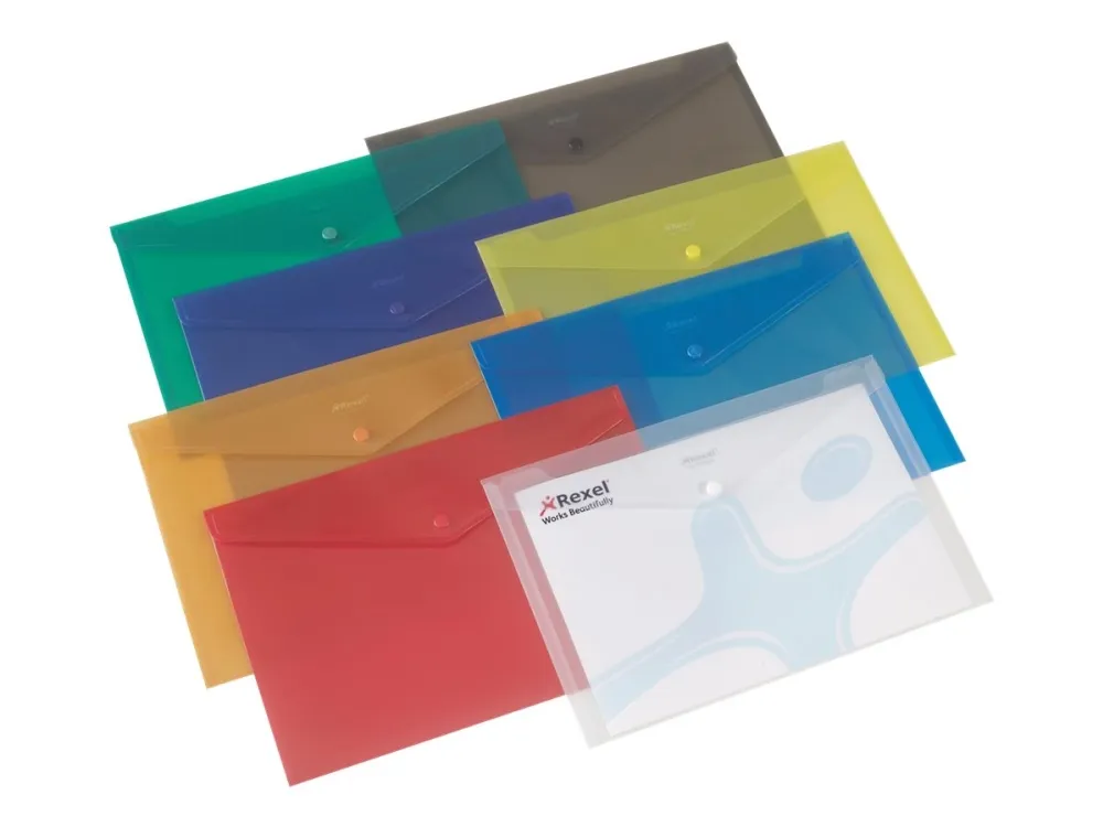 Rexel Popper - Dokumentmappe - for A4 (210 x 297 mm) - kapasitet: 150 ark - assortert translucent (en pakke 25)