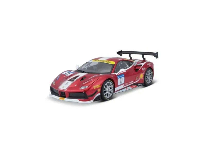 BBURAGO Ferrari 488 Challenge, Sportsbil, Montert på forhånd, 1:24, Ferrari 488 Challenge, Alle kjønn, Metall, Plast