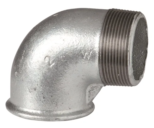 Vinkel galvaniseret 1 1/4 90 grader muffe / nippel