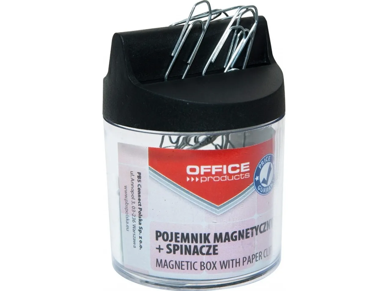 Kontorprodukter Magnetisk beholder for binders KONTORPRODUKTER, rund, med binders, gjennomsiktig