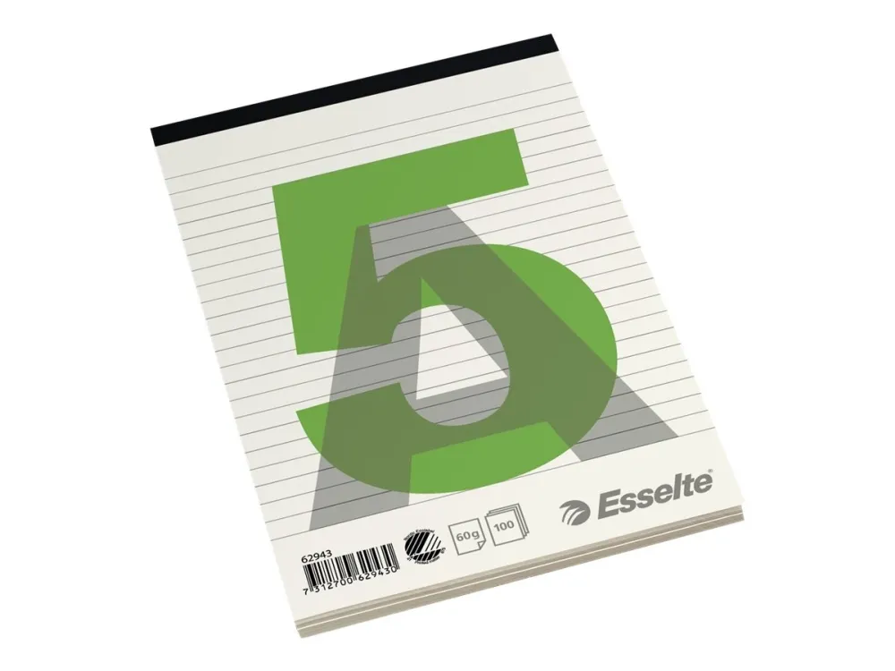 Esselte - Stiftet pute - tape-bundet - A5 (148 x 210 mm) - 100 ark / 200 sider - linjert - kartong